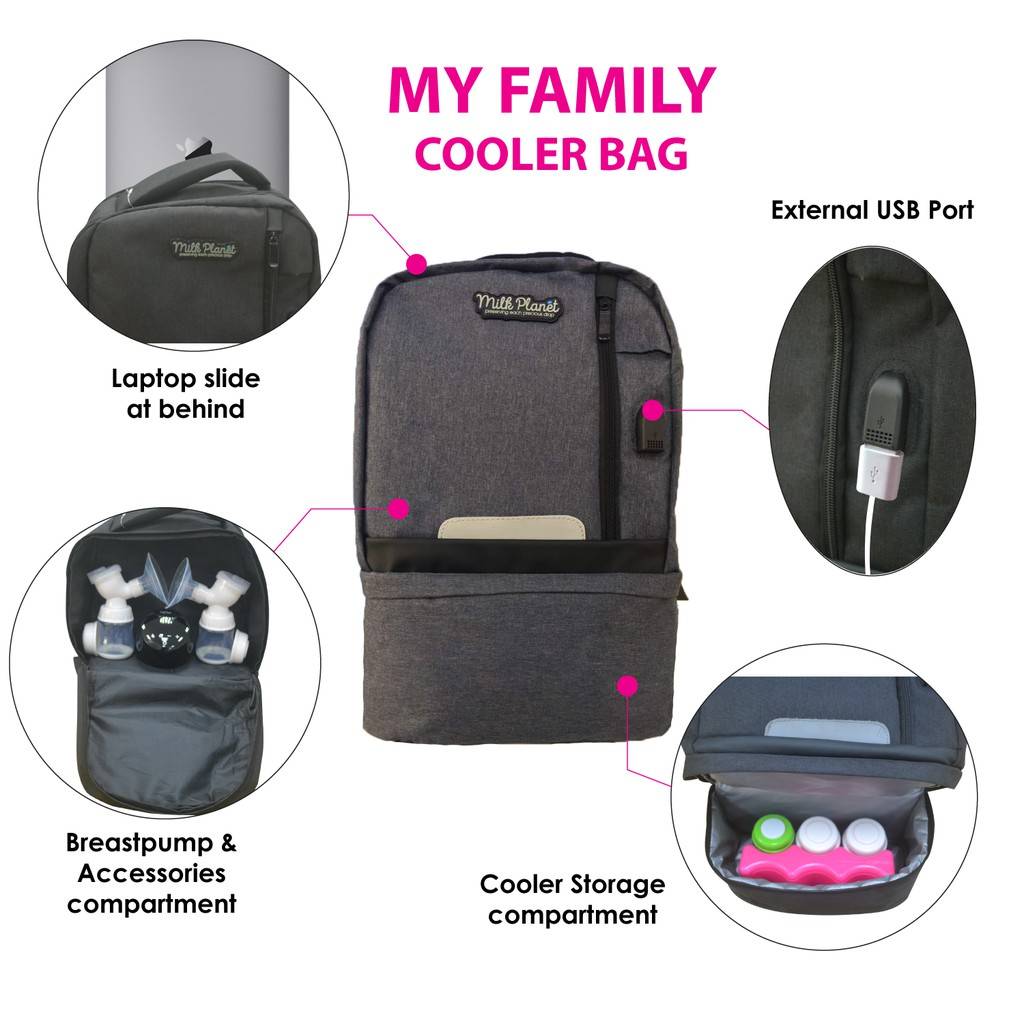 Milk My Family Cooler Bag With External USB Port