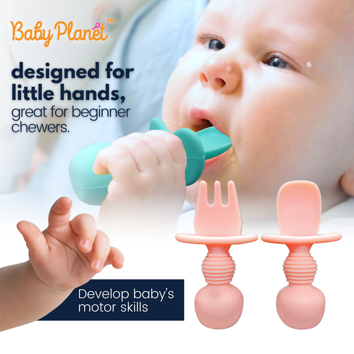 Baby Planet Baby Led Weaning Stage Training Fork and Spoon
